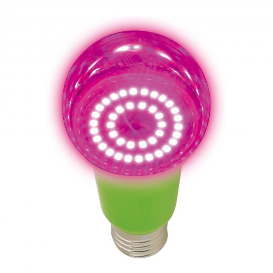 LED-A60-15W-SPSB-E27-CL PLP30GR Лампа светодиодная для растений. Форма A. прозрачная. Спектр для рассады и цветения. Картон. ТМ ФитоЛето