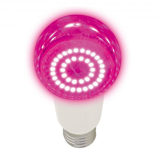 LED-A60-14W-SPSB-E27-CL PLP30WH Лампа светодиодная для растений. Форма A. прозрачная. Спектр для рассады и цветения. Картон. ТМ Uniel.
